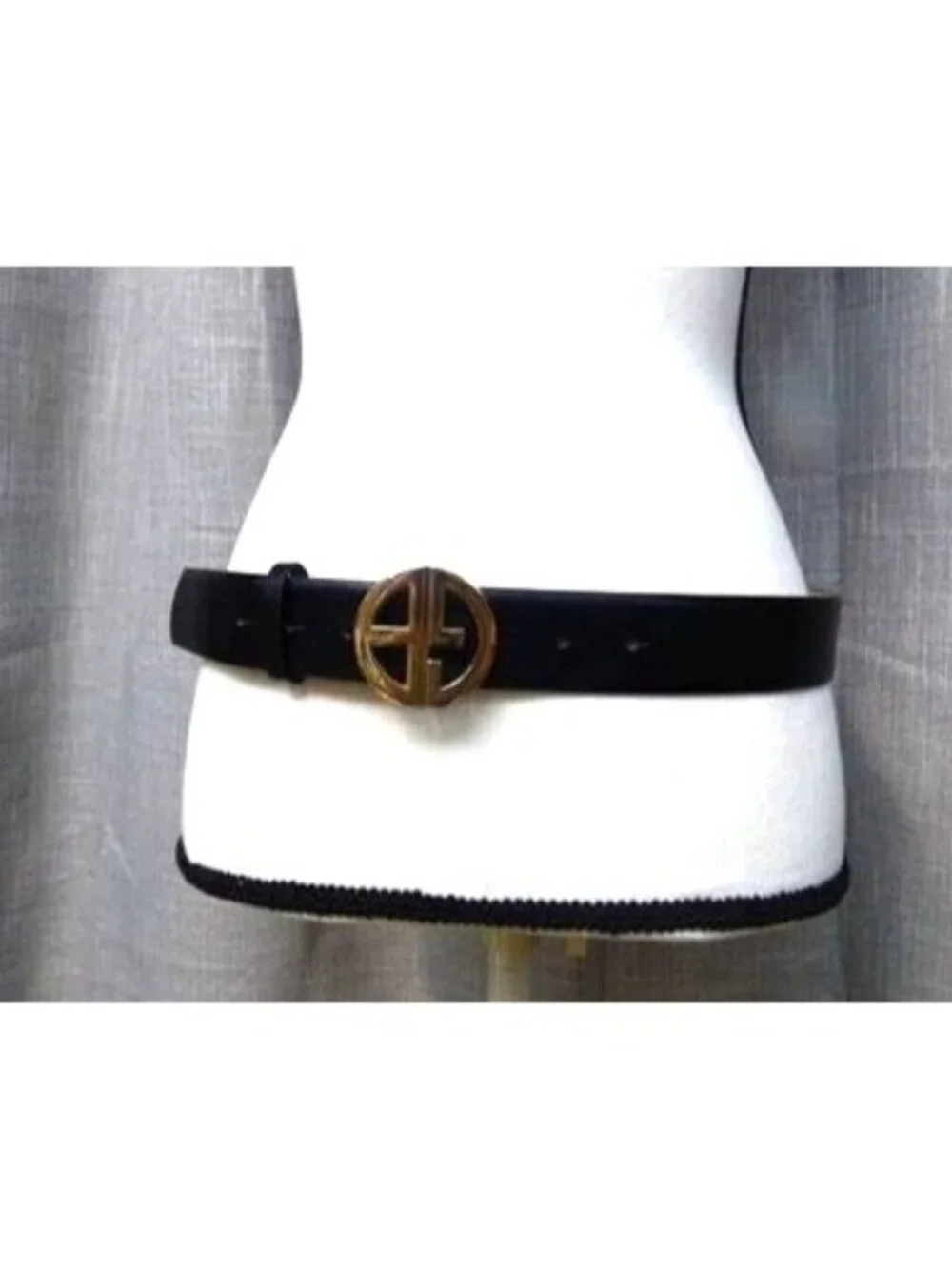 Giani Bernini Women's Signature-Buckle Panel Belt, Black, Sz. M
